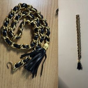 Elegant Gold and Black Chain Necklace/Belt